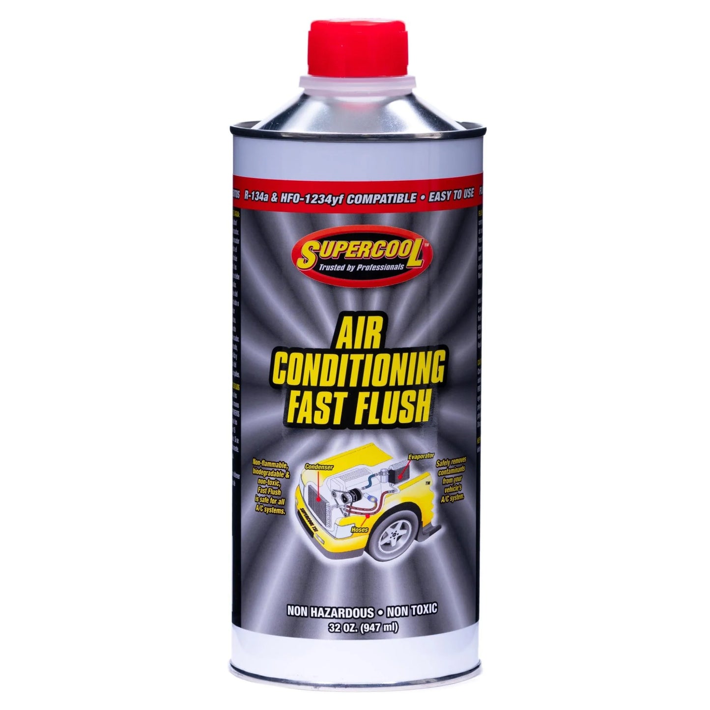 Supercool air conditioning fast flush can on a white background