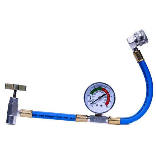 R134a Universal Charging Hose with Gauge for Resealable and Piercing Valve Cans Chemicals & Hoses Fees products